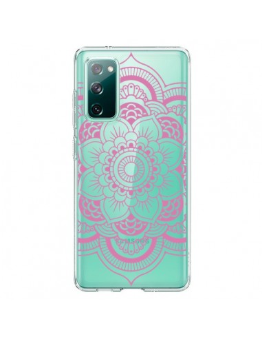 Coque Samsung Galaxy S20 Mandala Rose Clair Azteque Transparente - Nico