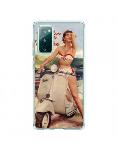 Coque Samsung Galaxy S20 Pin Up With Love From the Riviera Vespa Vintage - Nico