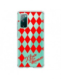Coque Samsung Galaxy S20 I Love Monaco et Losange Rouge -...