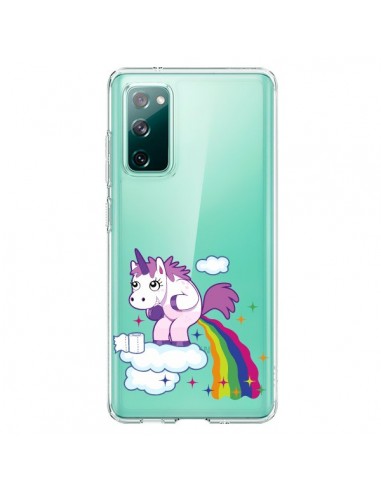 Coque Samsung Galaxy S20 Licorne Caca Arc en Ciel Transparente - Nico