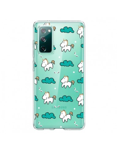 Coque Samsung Galaxy S20 Licorne et Nuages Transparente - Nico