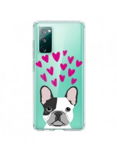 Coque Samsung Galaxy S20 Bulldog Français Coeurs Chien...