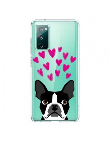 Coque Samsung Galaxy S20 Boston Terrier Coeurs Chien Transparente - Pet Friendly