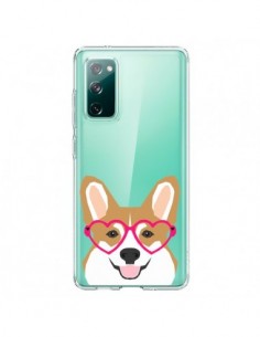 Coque Samsung Galaxy S20 Chien Marrant Lunettes Coeurs...