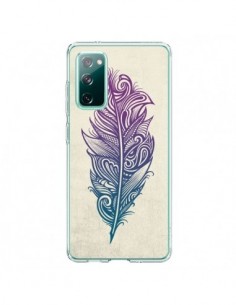 Coque Samsung Galaxy S20 Feather Plume Arc En Ciel -...