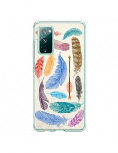 Coque Samsung Galaxy S20 Feather Plumes Multicolores -...