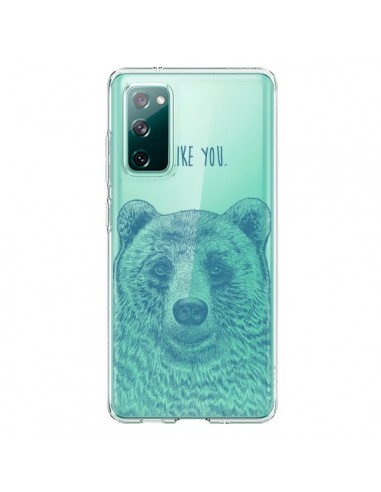 Coque Samsung Galaxy S20 I Love You Bear Ours Ourson Transparente - Rachel Caldwell