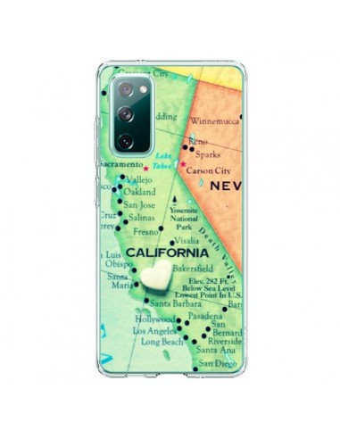 Coque Samsung Galaxy S20 Carte Map Californie - R Delean