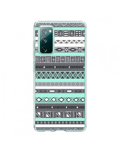 Coque Samsung Galaxy S20 Azteque Aztec Bleu Pastel - Rex Lambo