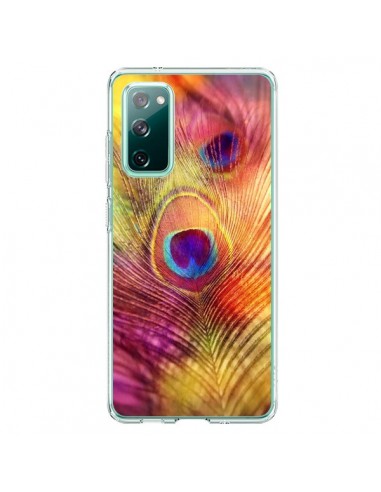 Coque Samsung Galaxy S20 Plume de Paon Multicolore - Sylvia Cook