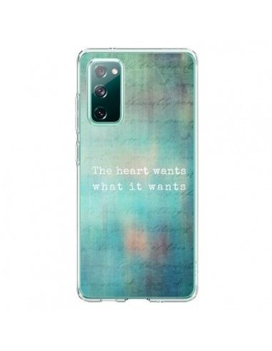 Coque Samsung Galaxy S20 The heart wants what it wants Coeur - Sylvia Cook