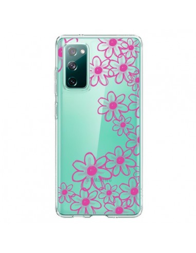 Coque Samsung Galaxy S20 Pink Flowers Fleurs Roses Transparente - Sylvia Cook