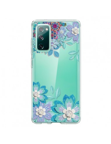 Coque Samsung Galaxy S20 Winter Flower Bleu, Fleurs d'Hiver Transparente - Sylvia Cook