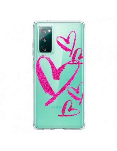 Coque Samsung Galaxy S20 Pink Heart Coeur Rose Transparente - Sylvia Cook
