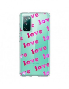 Coque Samsung Galaxy S20 Pink Love Rose Transparente -...
