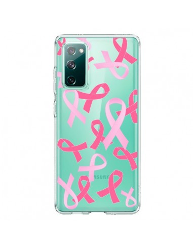 Coque Samsung Galaxy S20 Pink Ribbons Ruban Rose Transparente - Sylvia Cook