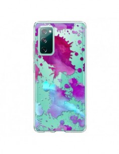 Coque Samsung Galaxy S20 Watercolor Splash Taches Bleu...