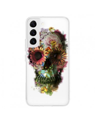 Coque Samsung Galaxy S22 5G Skull Flower Tête de Mort Transparente - Ali Gulec