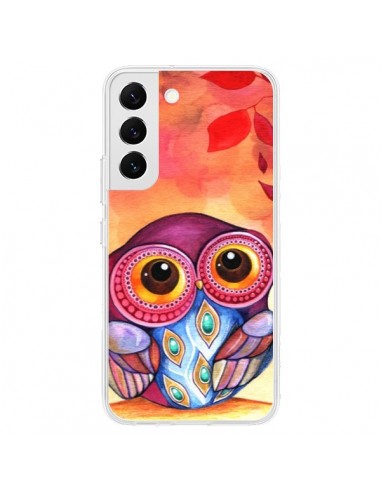 Coque Samsung Galaxy S22 5G Chouette Feuilles Automne - Annya Kai