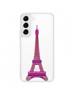 Coque Samsung Galaxy S22 5G Tour Eiffel Rose Paris...