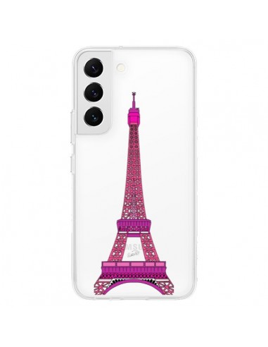 Coque Samsung Galaxy S22 5G Tour Eiffel Rose Paris Transparente - Asano Yamazaki