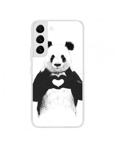 Coque Samsung Galaxy S22 5G Panda Amour All you need is love - Balazs Solti