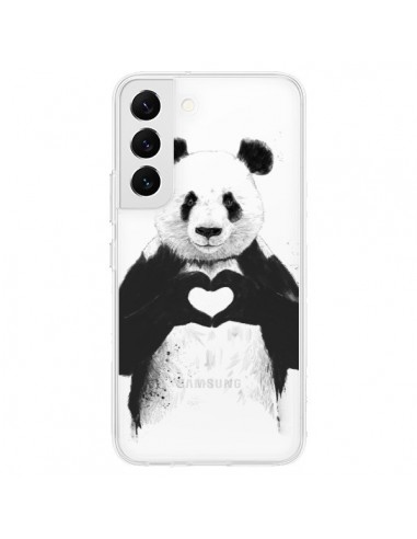Coque Samsung Galaxy S22 5G Panda All You Need Is Love Transparente - Balazs Solti