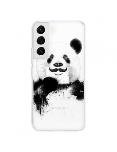 Coque Samsung Galaxy S22 5G Funny Panda Moustache Transparente - Balazs Solti