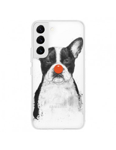 Coque Samsung Galaxy S22 5G Clown Bulldog Dog Chien Transparente - Balazs Solti