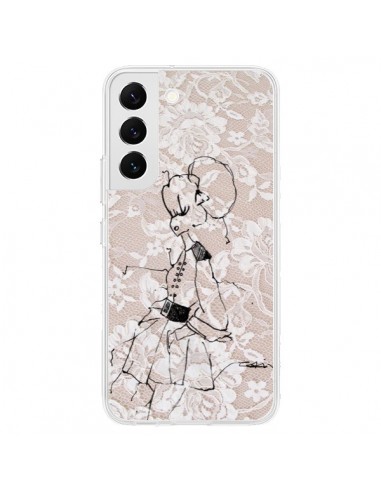 Coque Samsung Galaxy S22 5G Croquis Dentelle Femme Fashion Mode - Cécile