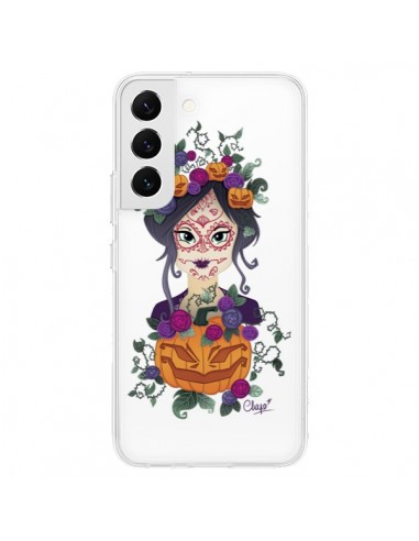 Coque Samsung Galaxy S22 5G Femme Closed Eyes Santa Muerte Transparente - Chapo