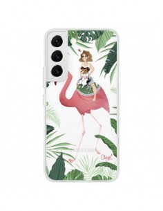 Coque Samsung Galaxy S22 5G Lolo Love Flamant Rose Chien...