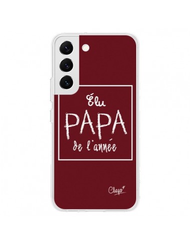 Coque Samsung Galaxy S22 5G Elu Papa de l'Année Rouge Bordeaux - Chapo