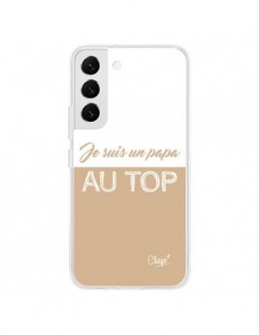Coque Samsung Galaxy S22 5G Je suis un Papa au Top Beige...