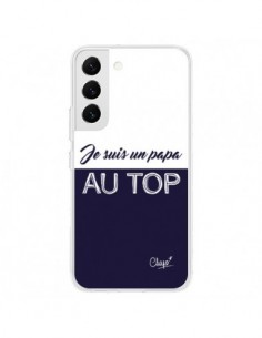 Coque Samsung Galaxy S22 5G Je suis un Papa au Top Bleu...