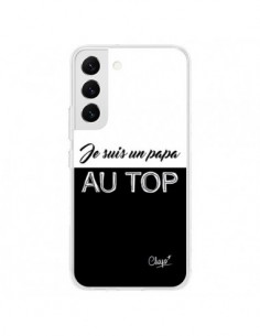 Coque Samsung Galaxy S22 5G Je suis un Papa au Top Noir -...