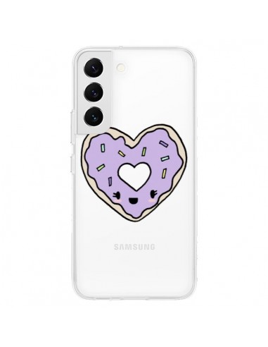 Coque Samsung Galaxy S22 5G Donuts Heart Coeur Violet Transparente - Claudia Ramos