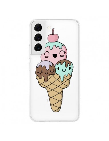 Coque Samsung Galaxy S22 5G Ice Cream Glace Summer Été Cerise Transparente - Claudia Ramos