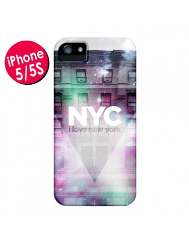Coque I Love New York City Violet Vert pour iPhone 5 et 5S - Javier Martinez