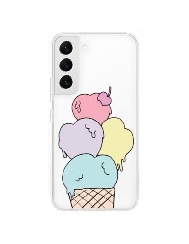 Coque Samsung Galaxy S22 5G Ice Cream Glace Summer Été Coeur Transparente - Claudia Ramos