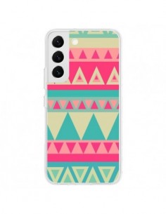 Coque Samsung Galaxy S22 5G Azteque Rose Vert - Eleaxart