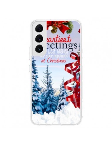 Coque Samsung Galaxy S22 5G Voeux Joyeux Noël - Eleaxart