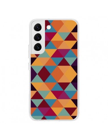 Coque Samsung Galaxy S22 5G Azteque Triangle Orange - Eleaxart