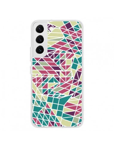 Coque Samsung Galaxy S22 5G Azteque Triangles Vert Violet - Eleaxart