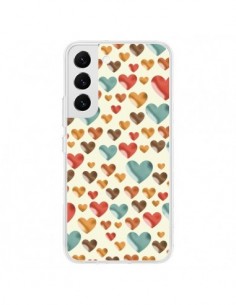 Coque Samsung Galaxy S22 5G Coeurs Colorés - Eleaxart