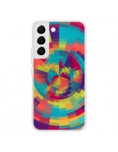 Coque Samsung Galaxy S22 5G Spirale de Couleurs Rouge...