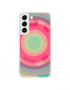 Coque Samsung Galaxy S22 5G Spirale de Couleurs Rose Vert...