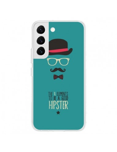 Coque Samsung Galaxy S22 5G Chapeau, Lunettes, Moustache, Noeud Papillon To Be a Good Hipster - Eleaxart