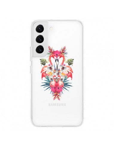 Coque Samsung Galaxy S22 5G Tropicales Flamingos Tropical Flamant Rose Summer Ete - Eleaxart