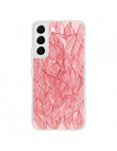 Coque Samsung Galaxy S22 5G Courbes Meandre Rouge Cerise...